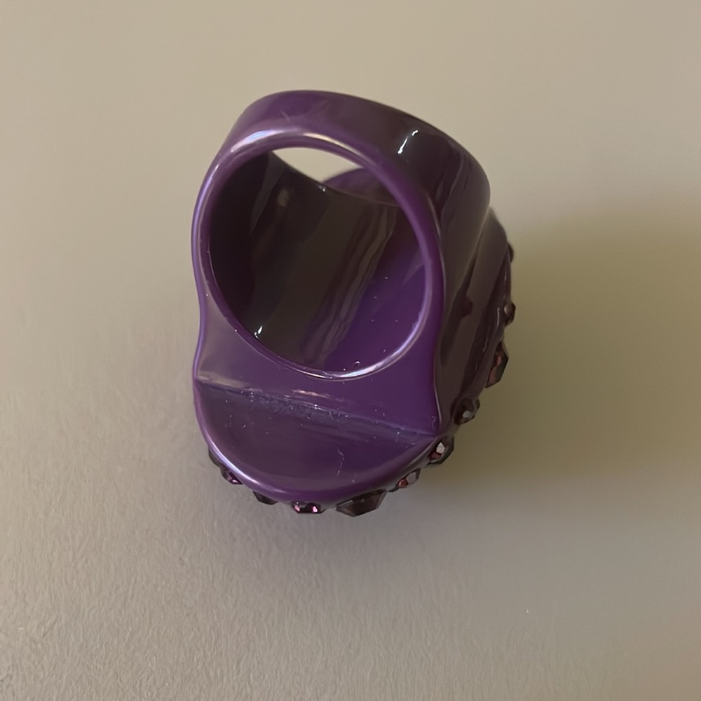 Purple Rhinestone Ring SZ 8 - Picture 6 of 7